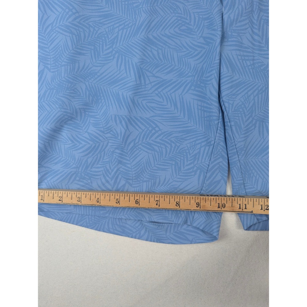 Peter Millar Crown Crafted Mens 35 Blue Palm Leaf Performance Golf Shorts - Picture 6 of 11